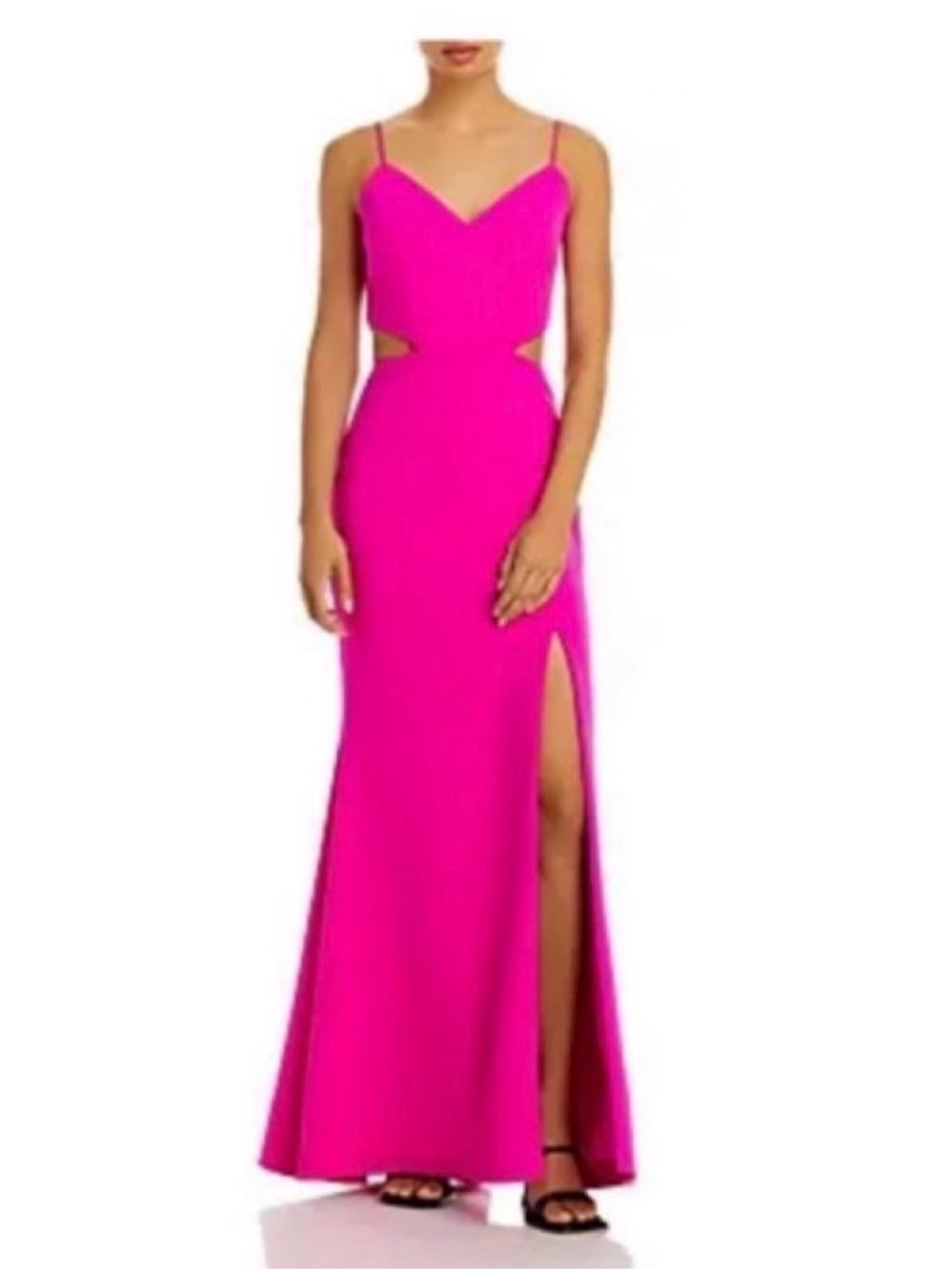 Aqua Scuba Crepe Side Cutout Pink Gown Size 4